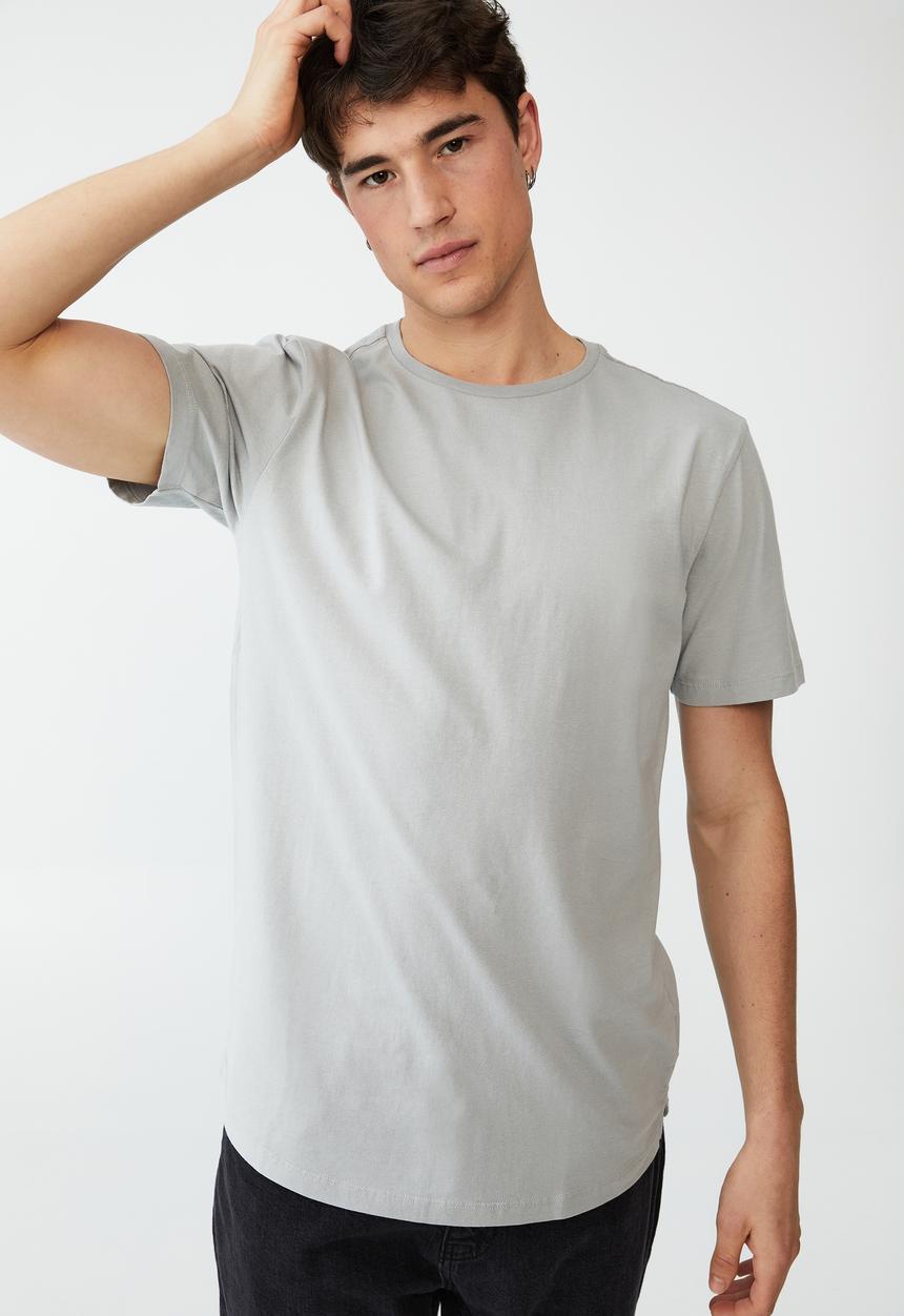 Cotton On - Organic longline T-shirt - blue haze