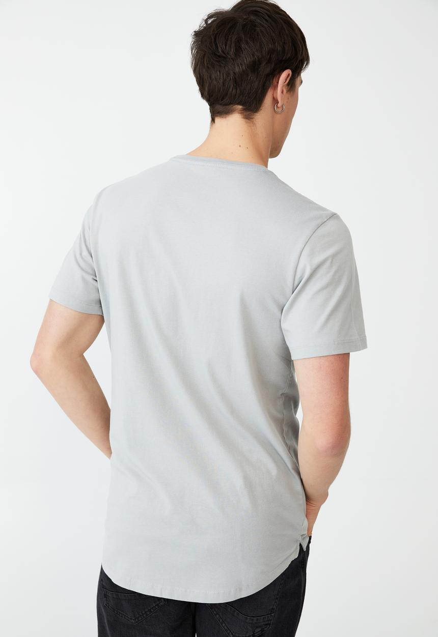 Cotton On - Organic longline T-shirt - blue haze