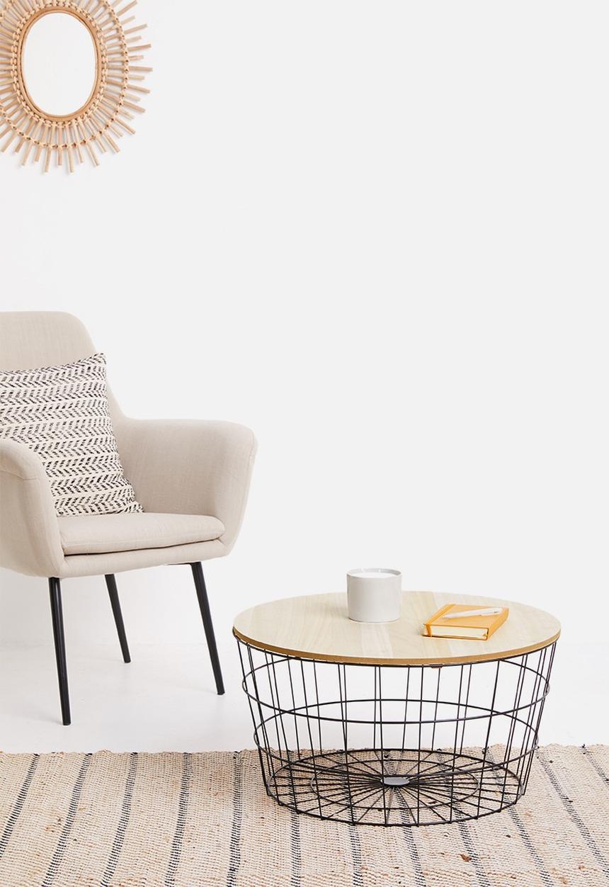 Excellent Houseware - Wire  round side table - black