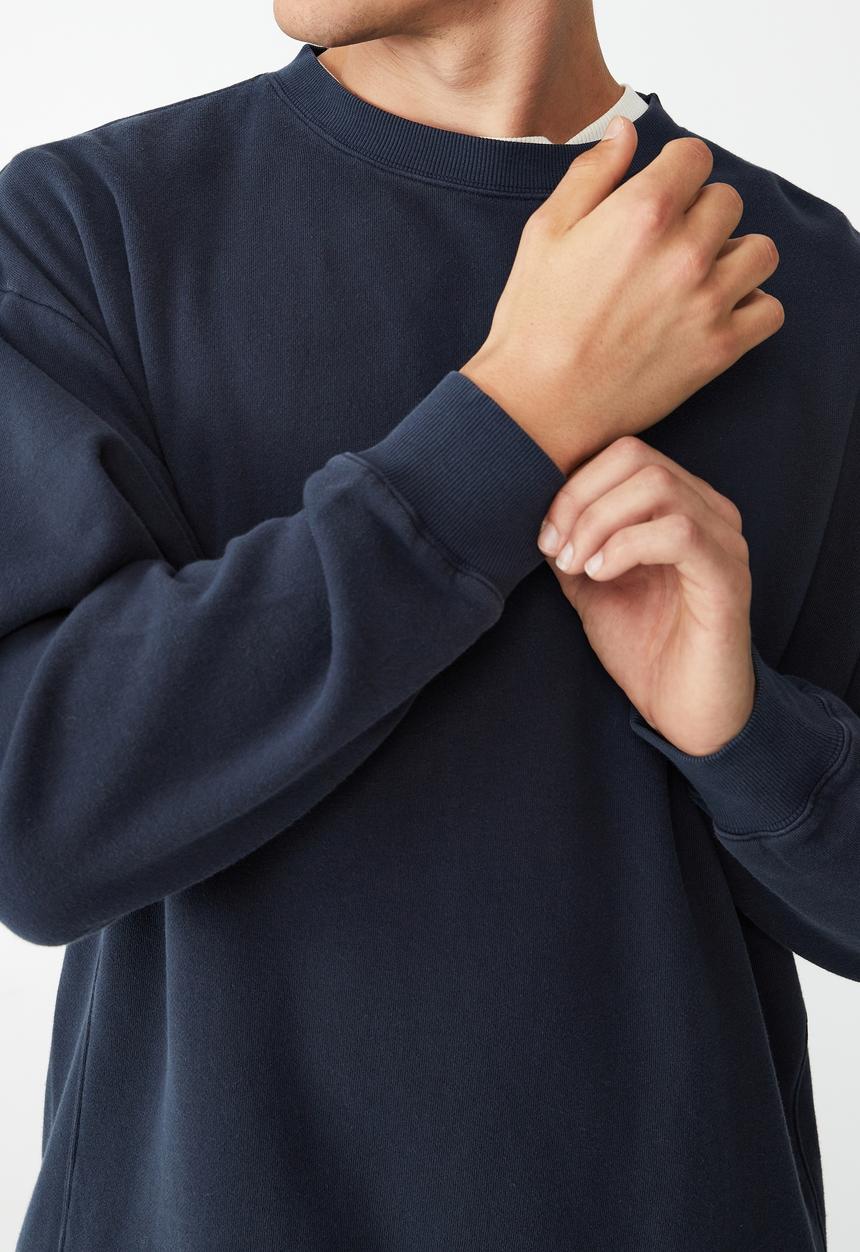 Cotton On - Oversized crew fleece - true navy