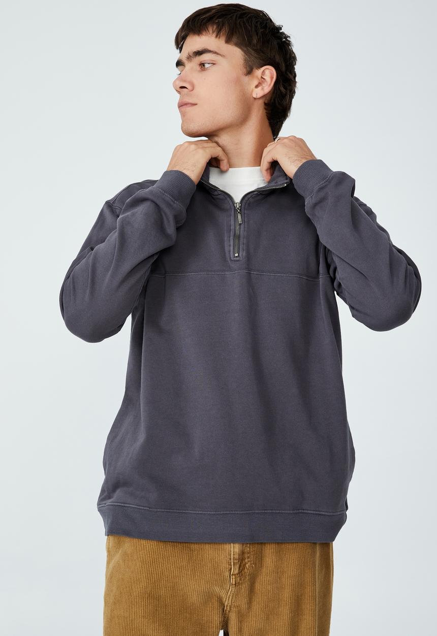 Cotton On - Quarter zip fleece - faded slate
