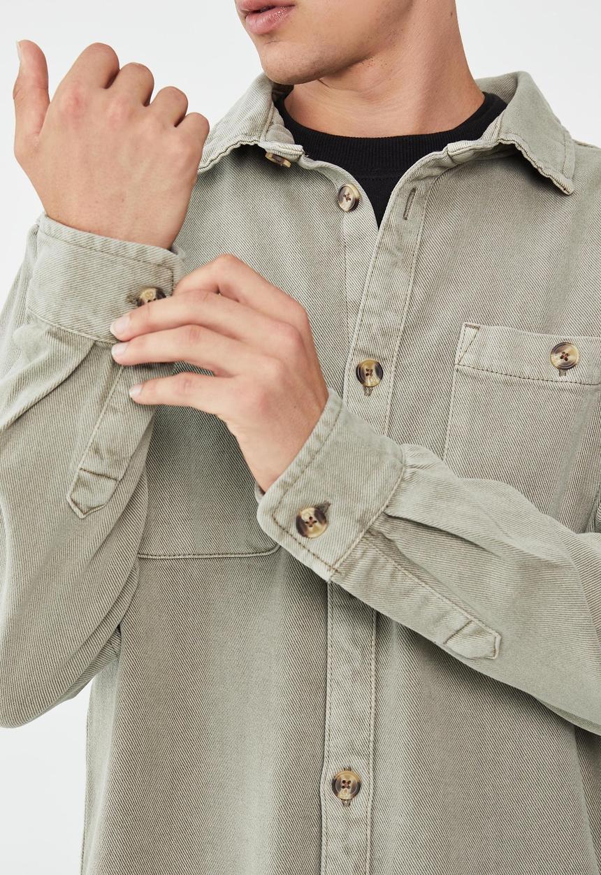 Cotton On - Heavy overshirt - light olive