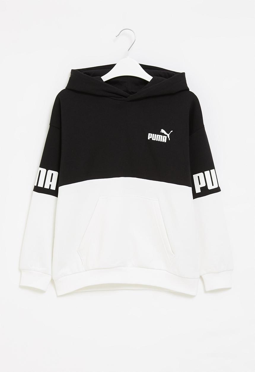 PUMA - Puma power hoodie fl b - black & white