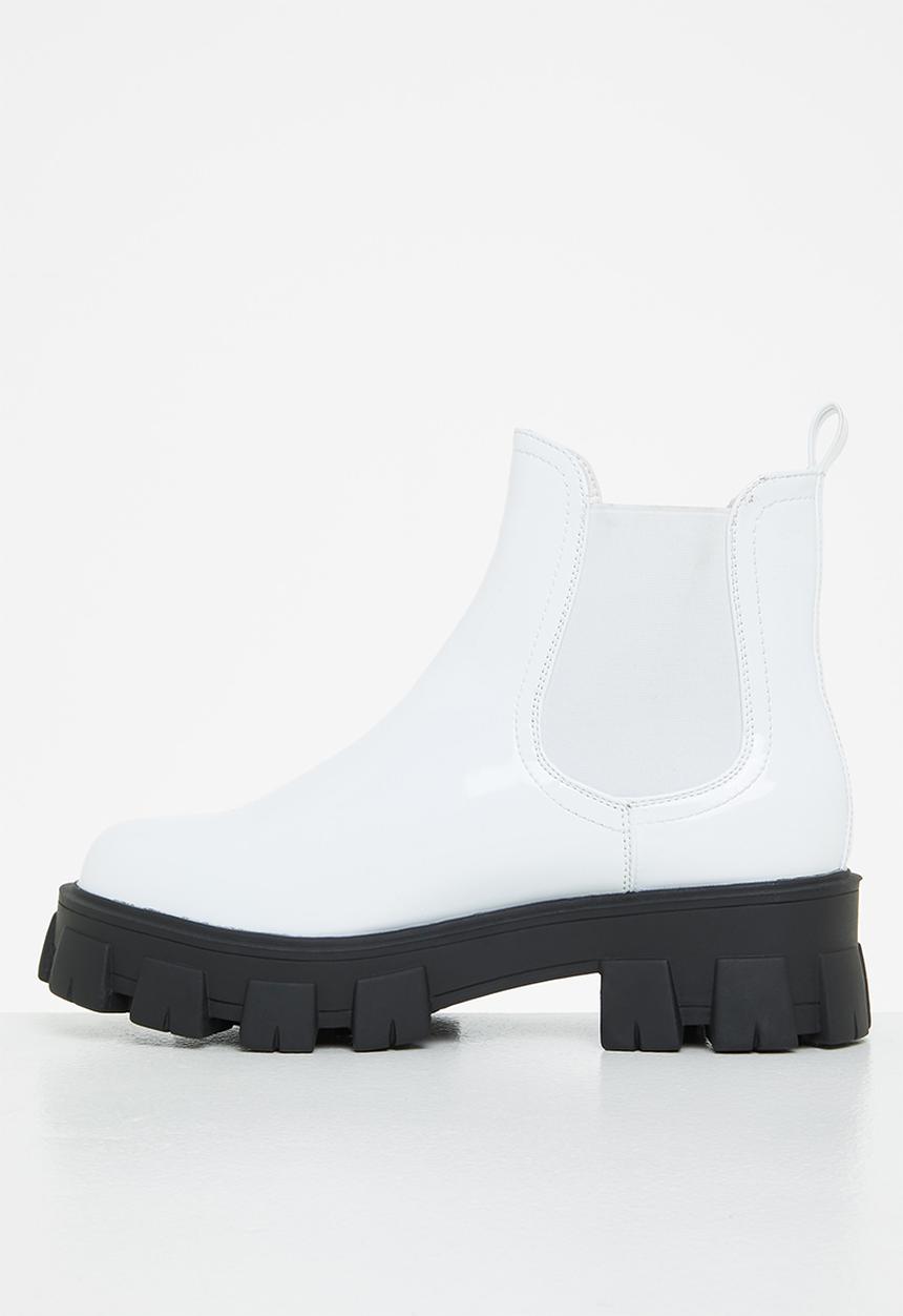 Glamorous - Track sole chunky ankle boot - white