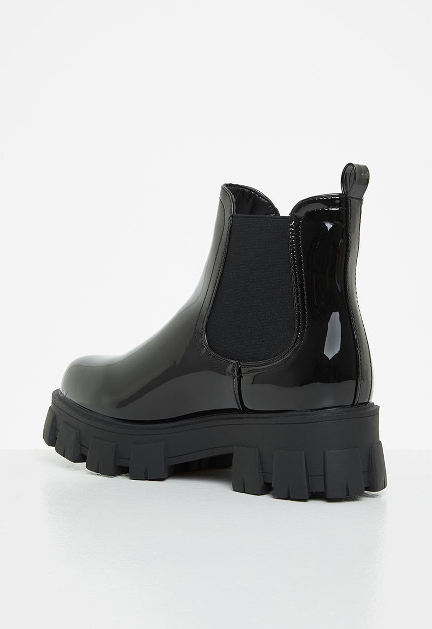 Glamorous - Wide fit track sole chunky ankle boot - black