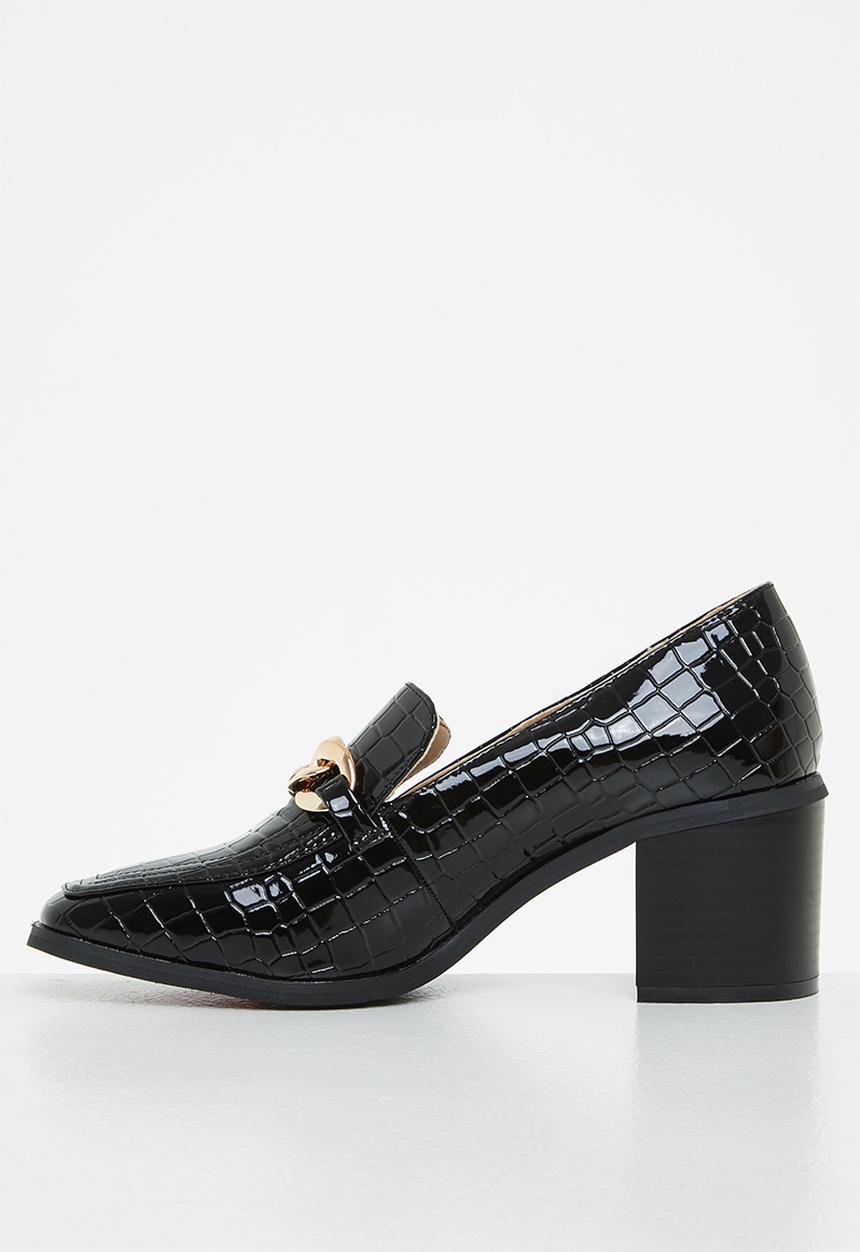 Glamorous - Chain block heel loafer - black
