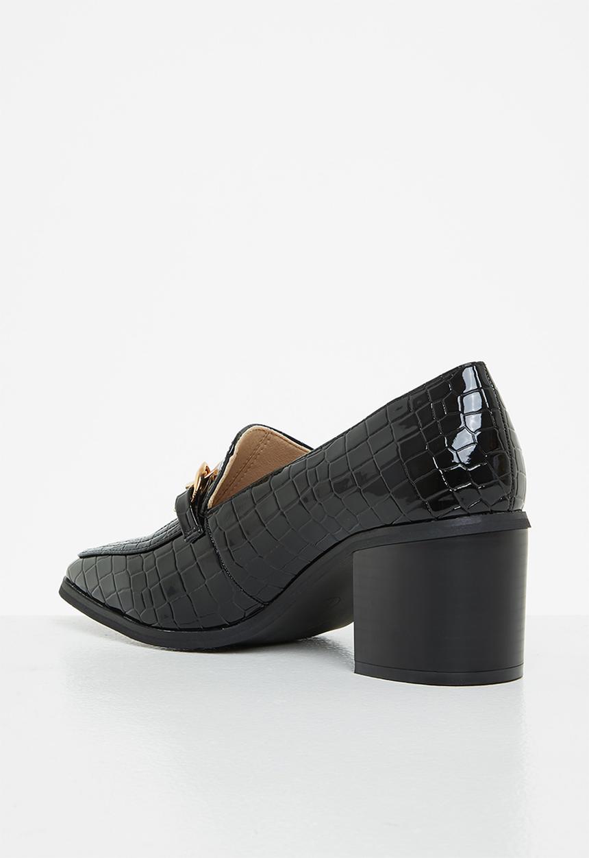 Glamorous - Chain block heel loafer - black