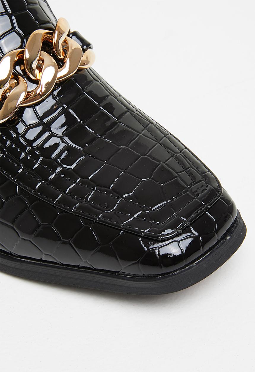 Glamorous - Chain block heel loafer - black