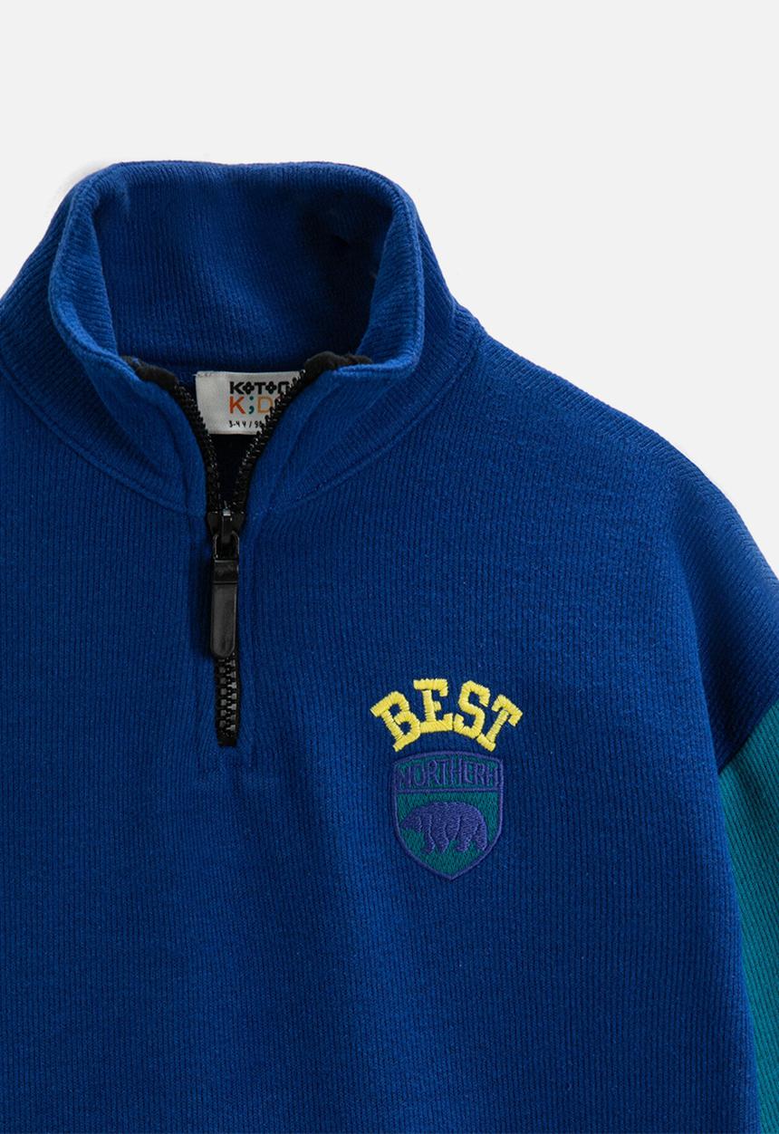 Koton Kids - Boys colour block sweatshirt - royal blue