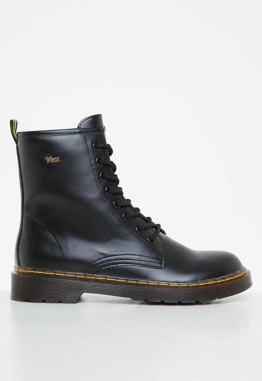 Plum - Lavigne lace-up boot - black