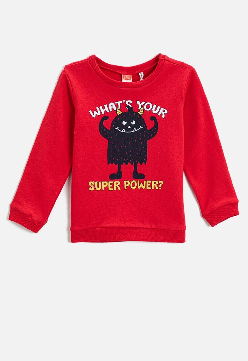 Koton Kids - Baby boys printed sweatshirt - red