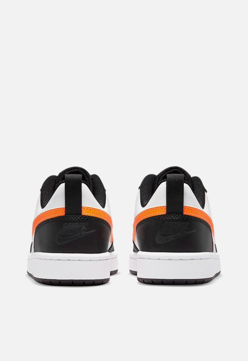 Nike - Nike court borough low 2 (gs) - white/total orange-black-dk smoke grey