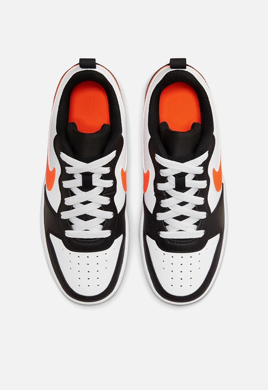 Nike - Nike court borough low 2 (gs) - white/total orange-black-dk smoke grey