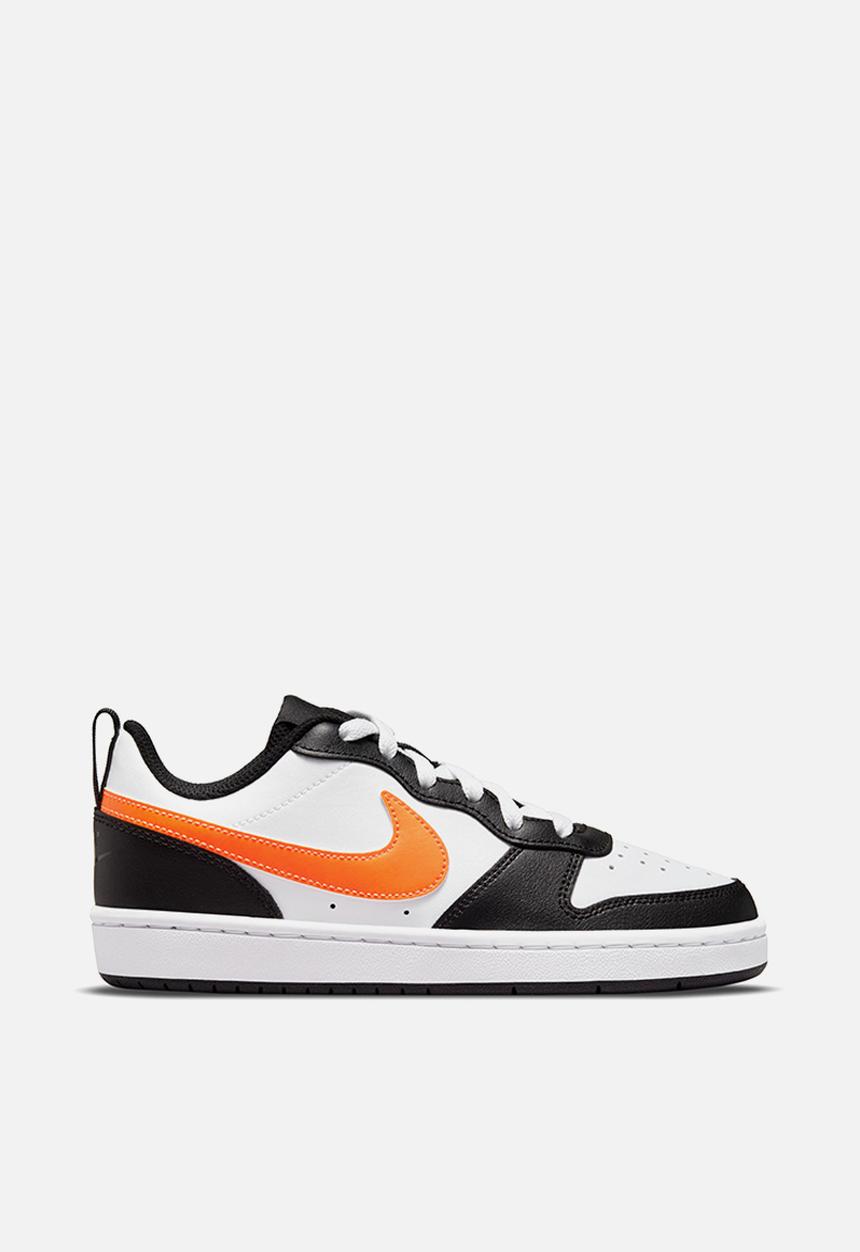 Nike - Nike court borough low 2 (gs) - white/total orange-black-dk smoke grey