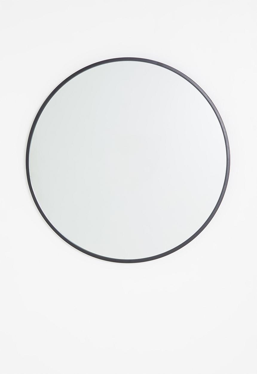 Sixth Floor - Round framed mirror - black