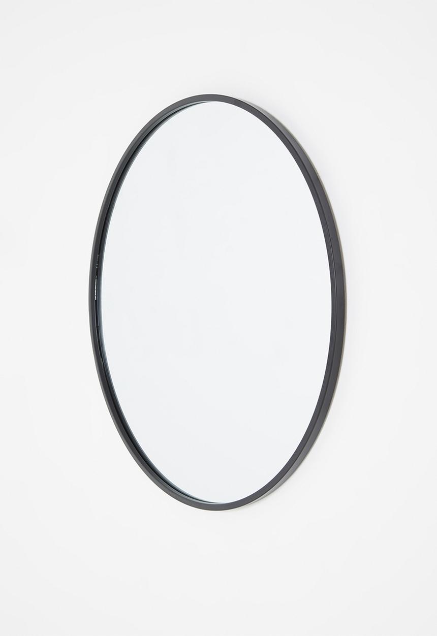 Sixth Floor - Round framed mirror - black