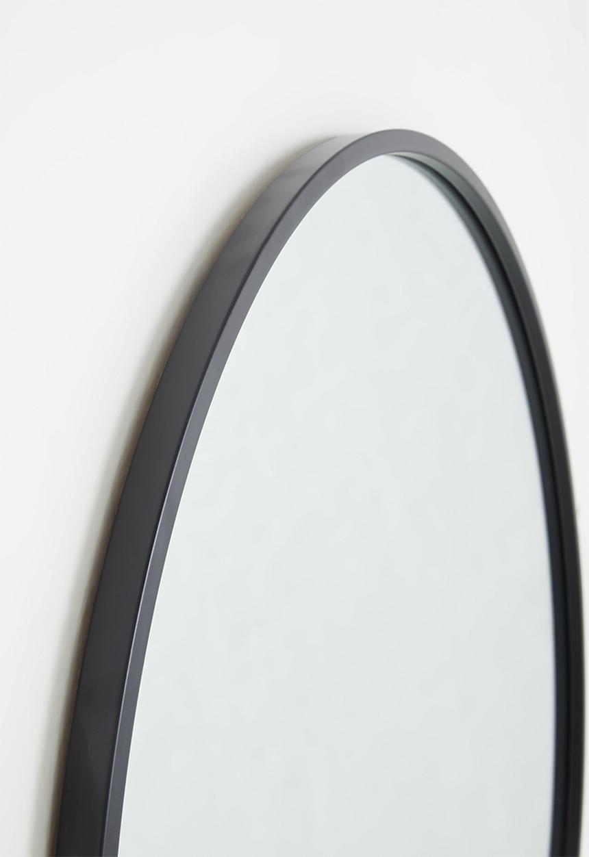 Sixth Floor - Round framed mirror - black