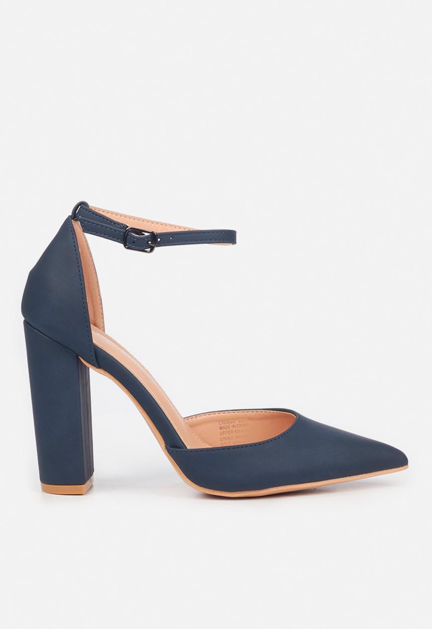 Miss Black - Criss3 ankle strap heel - navy