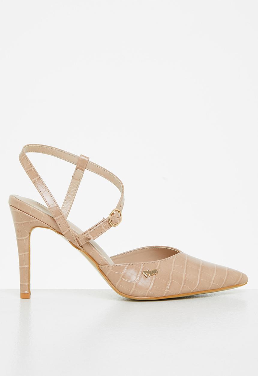 Plum - Polly pointed stiletto heel - neutral 