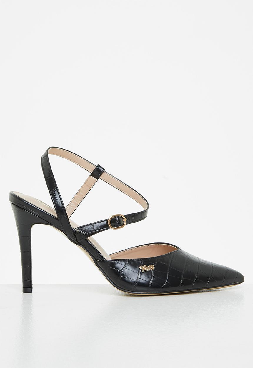 Plum - Polly pointed stiletto heel - black