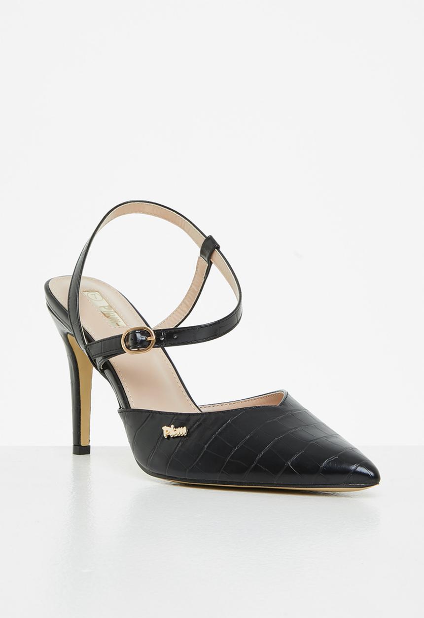Plum - Polly pointed stiletto heel - black