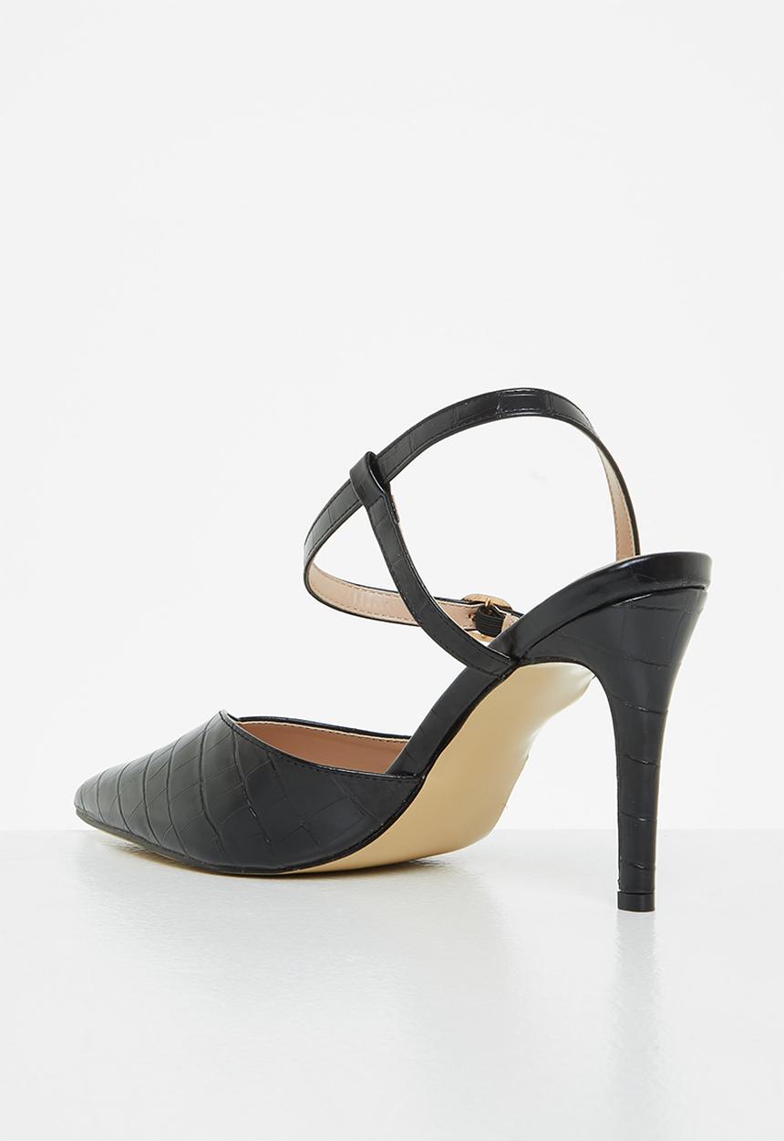 Plum - Polly pointed stiletto heel - black