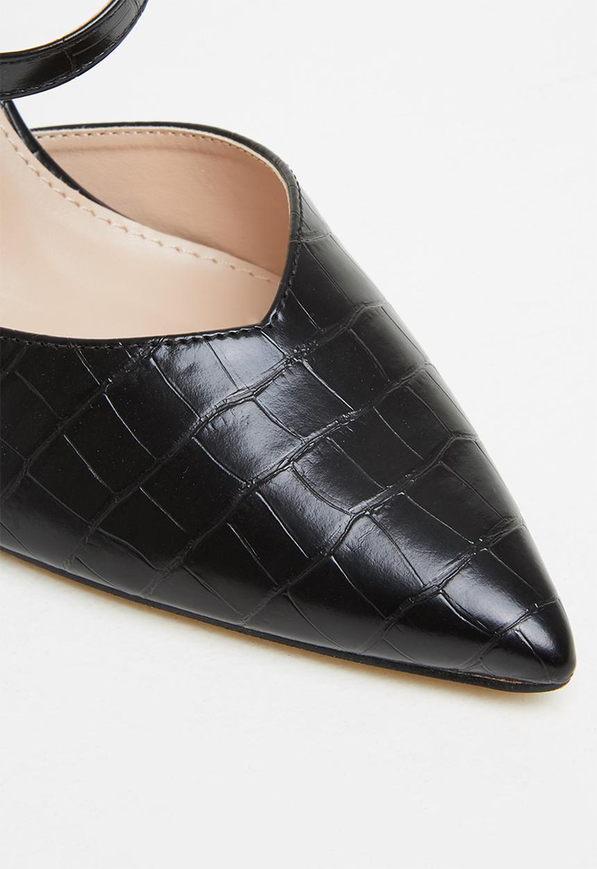Plum - Polly pointed stiletto heel - black