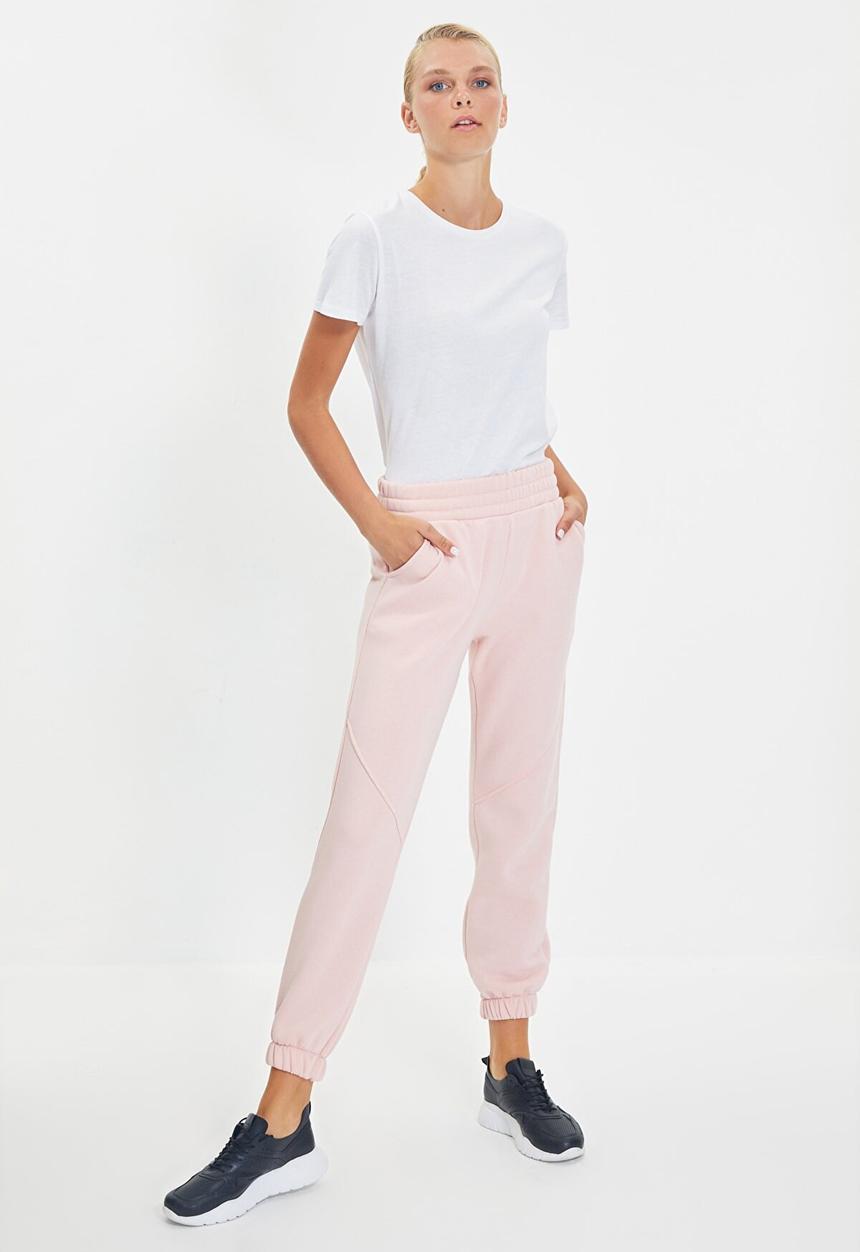 Trendyol - Basic jogger sweatpants - powder pink