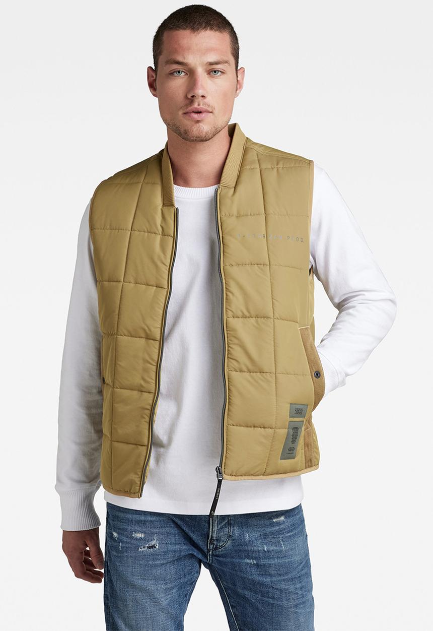 G-STAR - Meefic square quilted vest - fennel seed