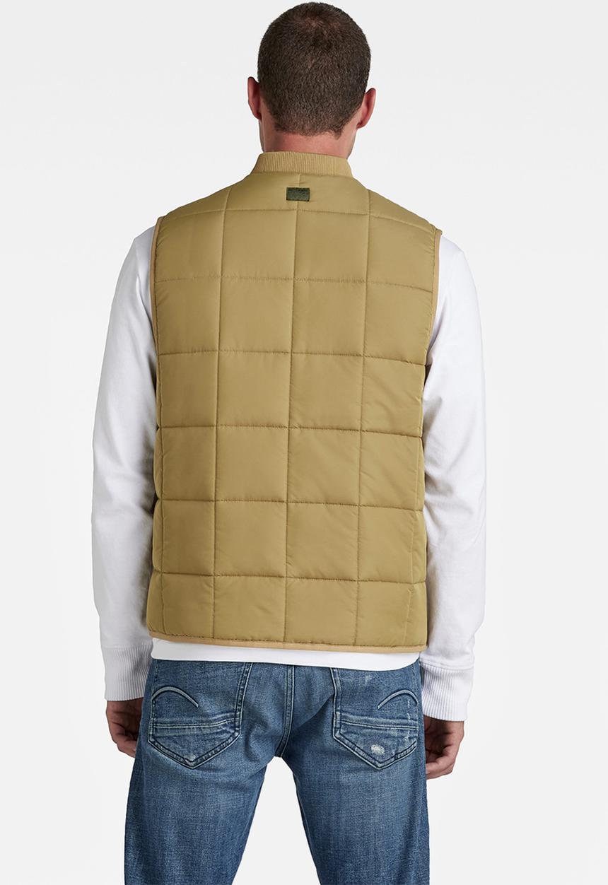 G-STAR - Meefic square quilted vest - fennel seed
