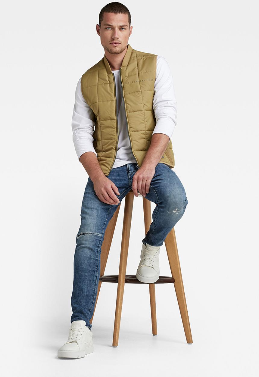 G-STAR - Meefic square quilted vest - fennel seed
