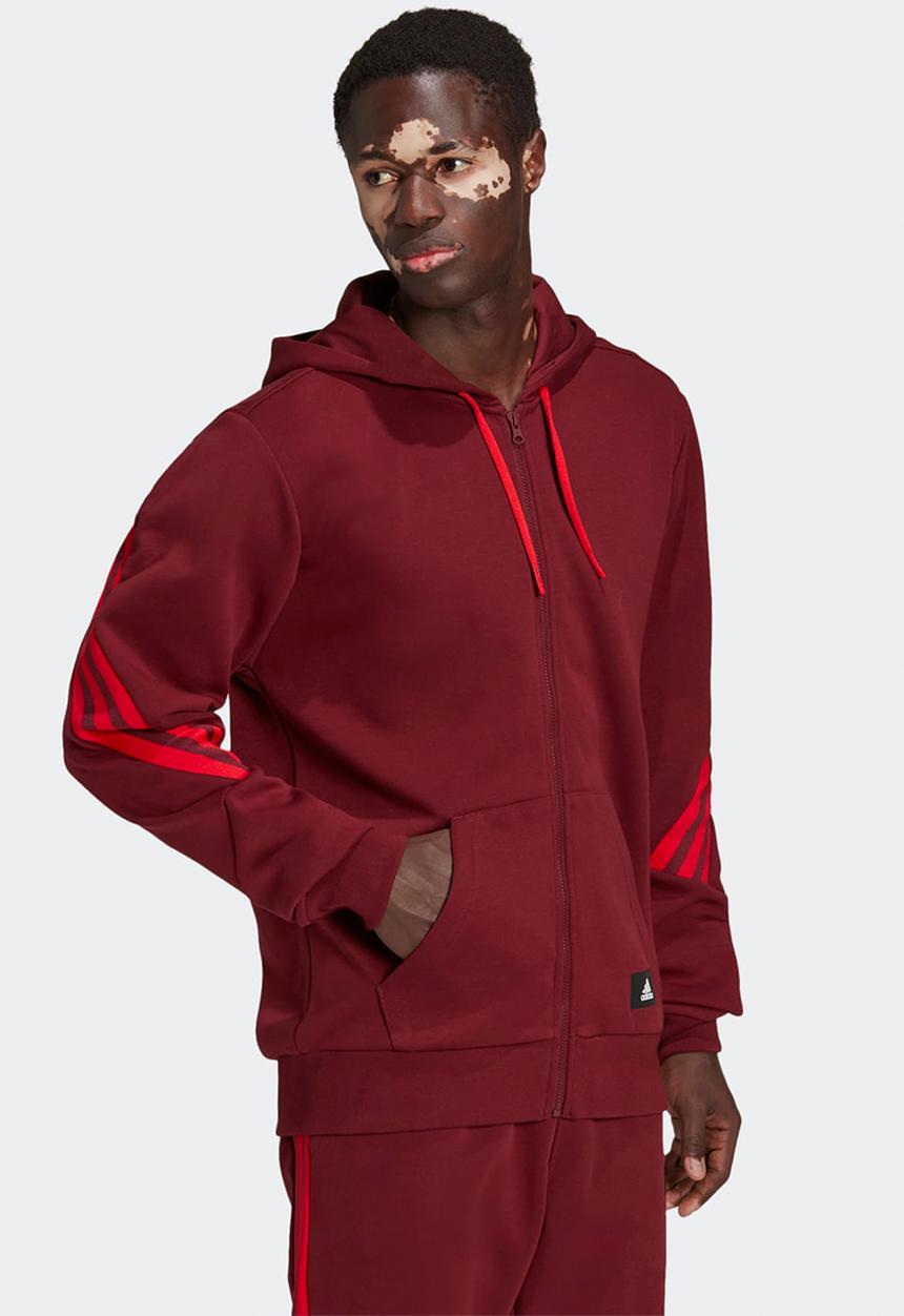 adidas Performance - Future Icons 3-Stripes Full-Zip Hoodie - shadow red