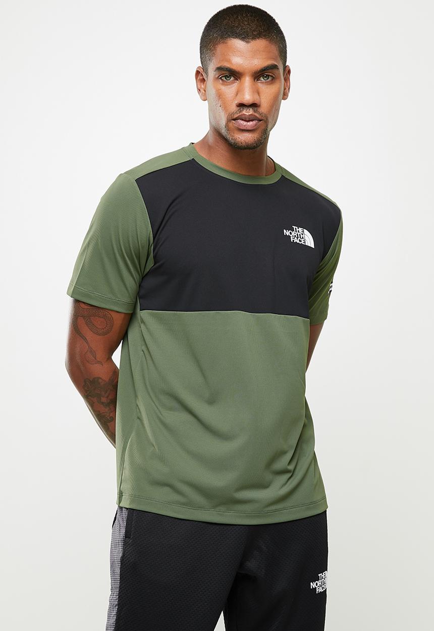 The North Face - Ma hybrid short sleeve tee -  green & black 