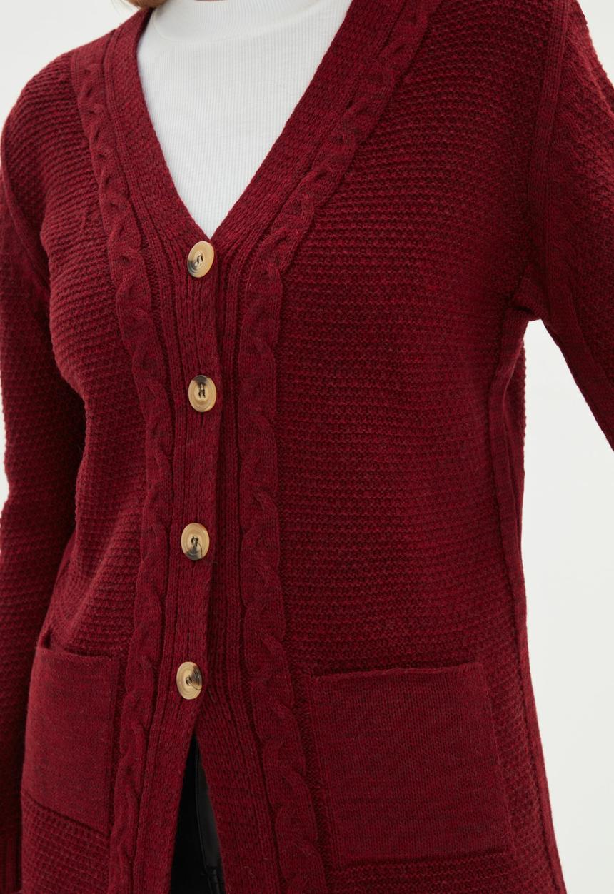 Trendyol - Pocket detailed cardigan - burgundy