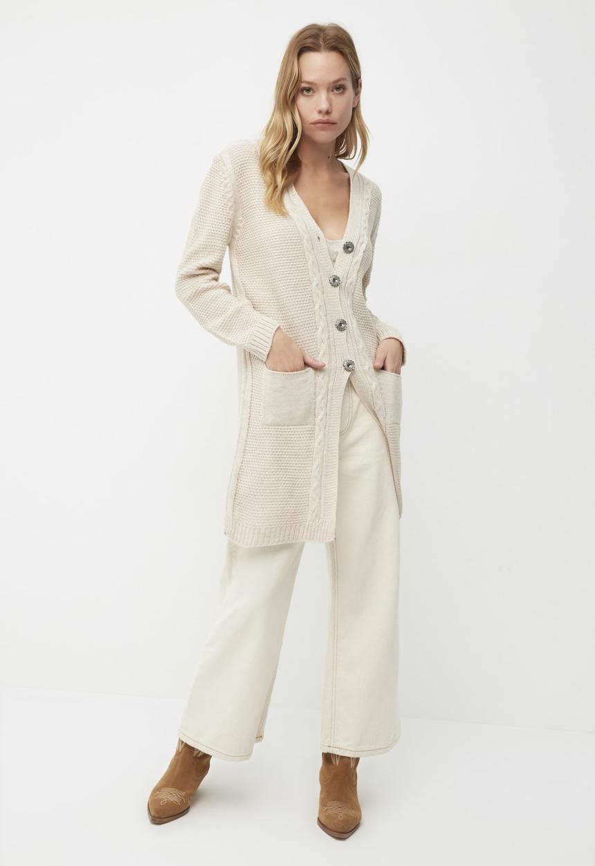 Trendyol - Pocket detailed cardigan - ecru