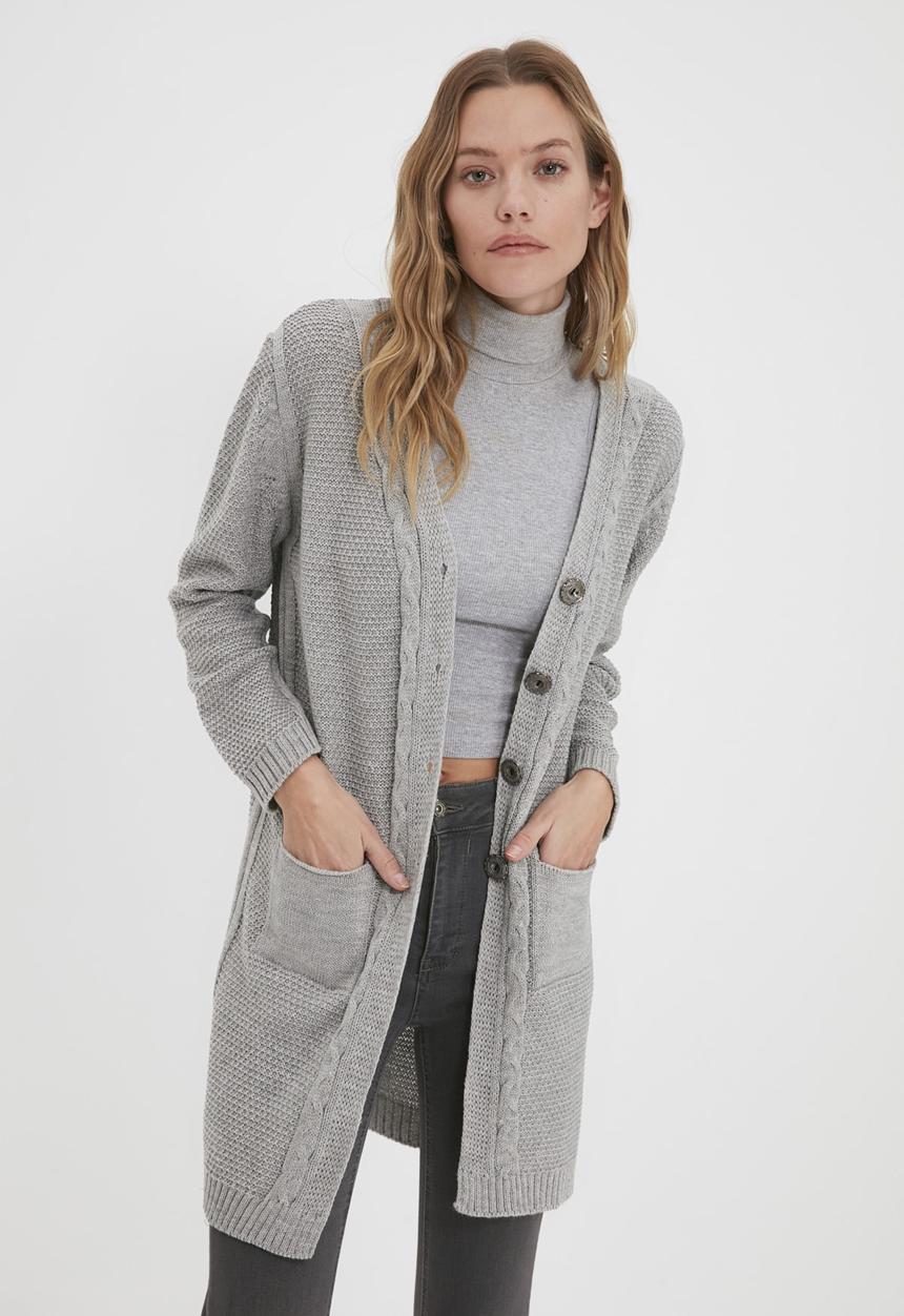 Trendyol - Pocket detailed cardigan - grey
