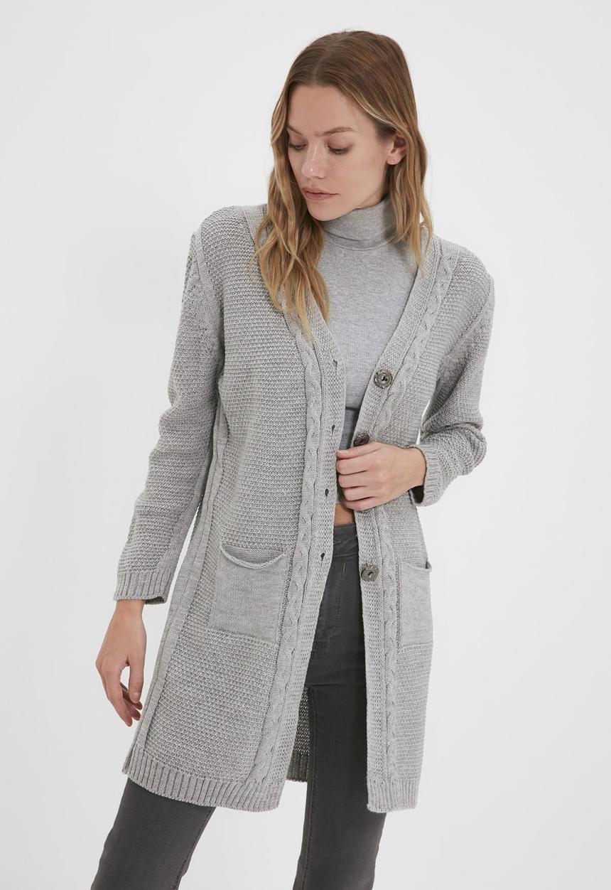 Trendyol - Pocket detailed cardigan - grey