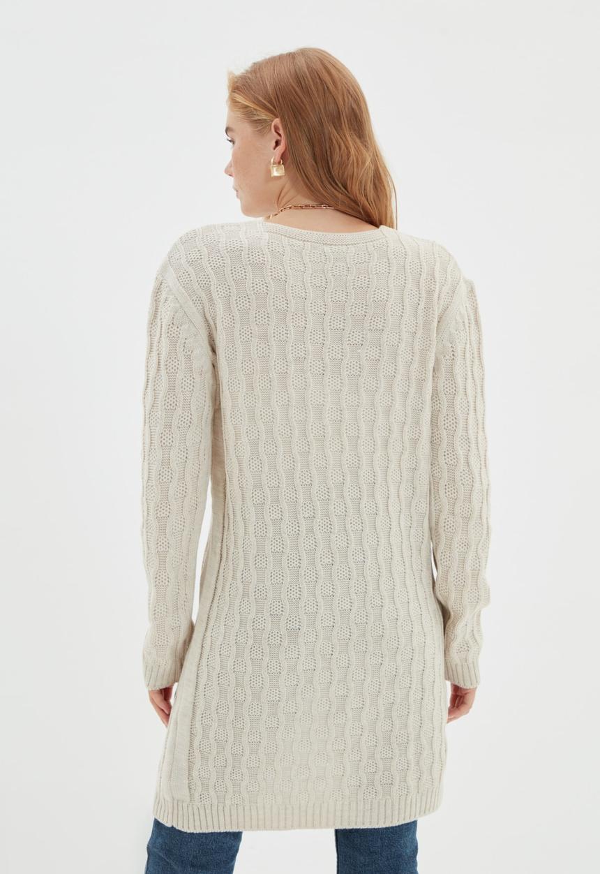 Trendyol - Pocket detailed cardigan - stone
