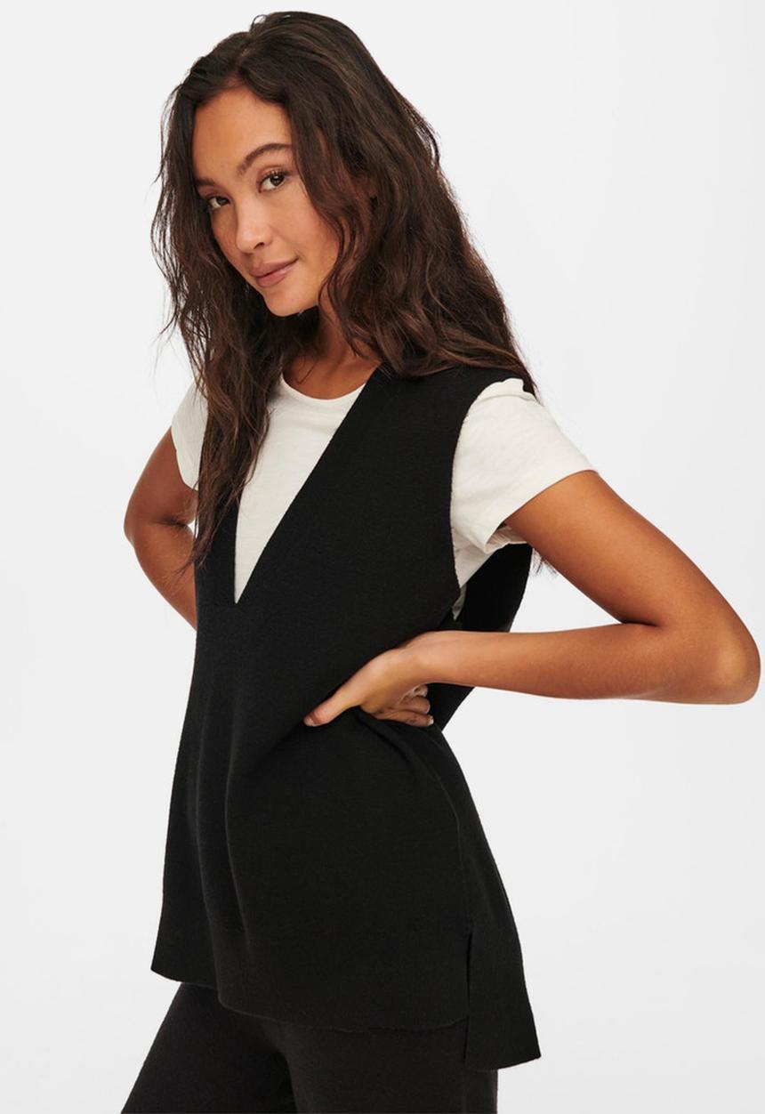 ONLY - Dallas v-neck vest - black