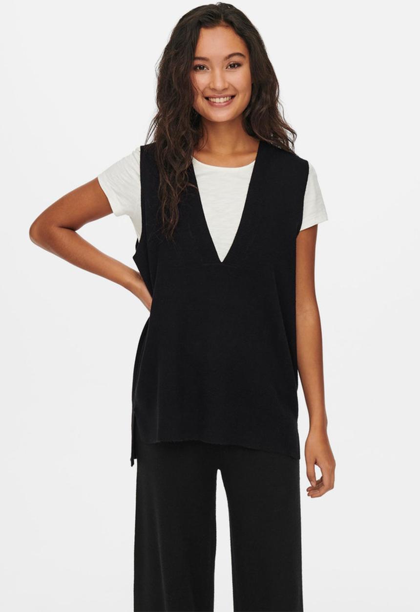 ONLY - Dallas v-neck vest - black
