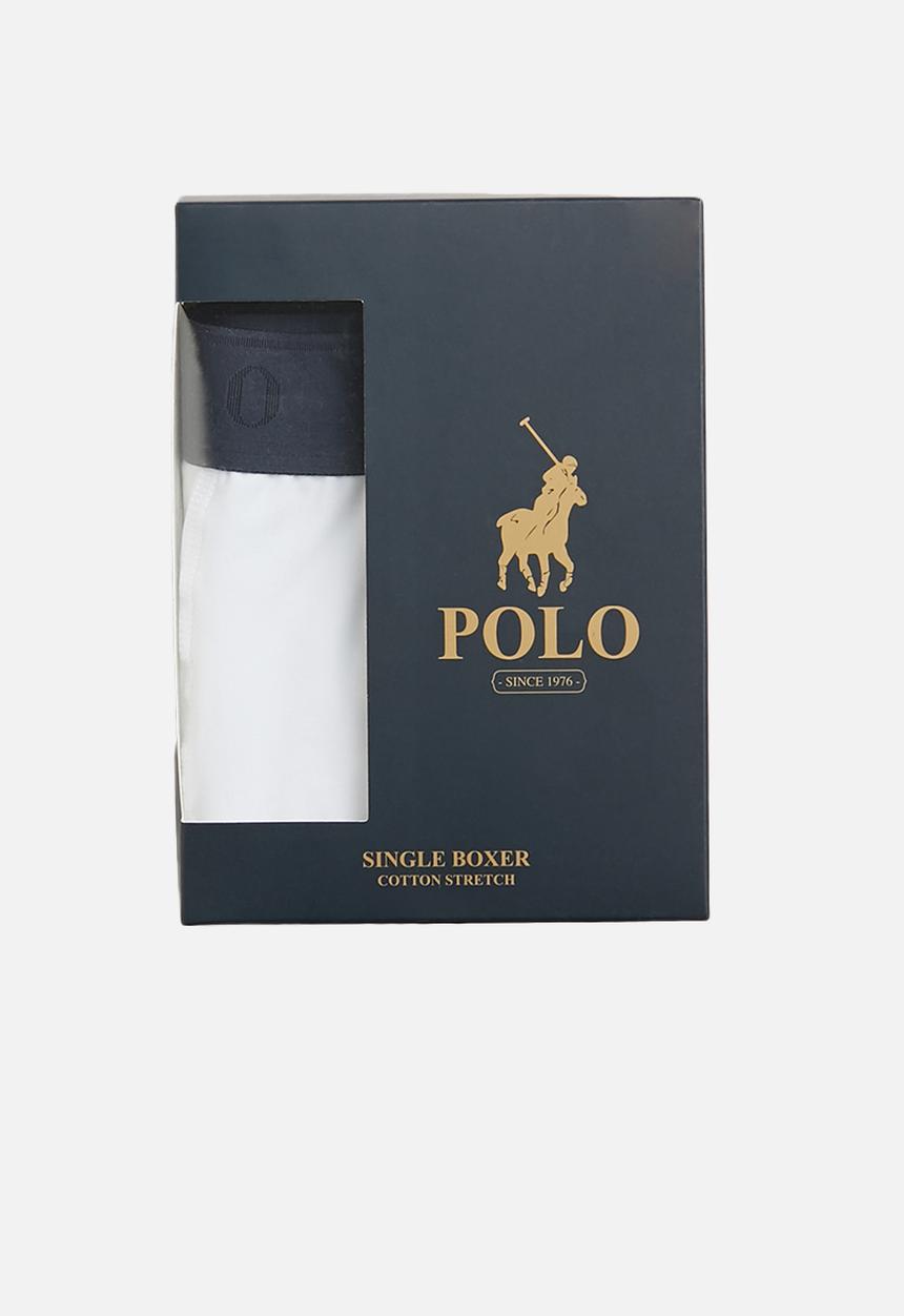 POLO - Men plain knit boxer - white