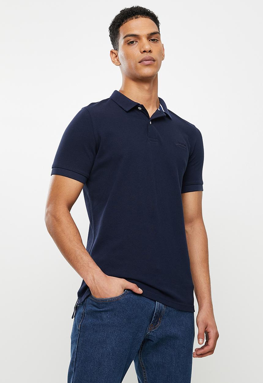 Superdry. - Classic pique short sleeve polo - rich navy