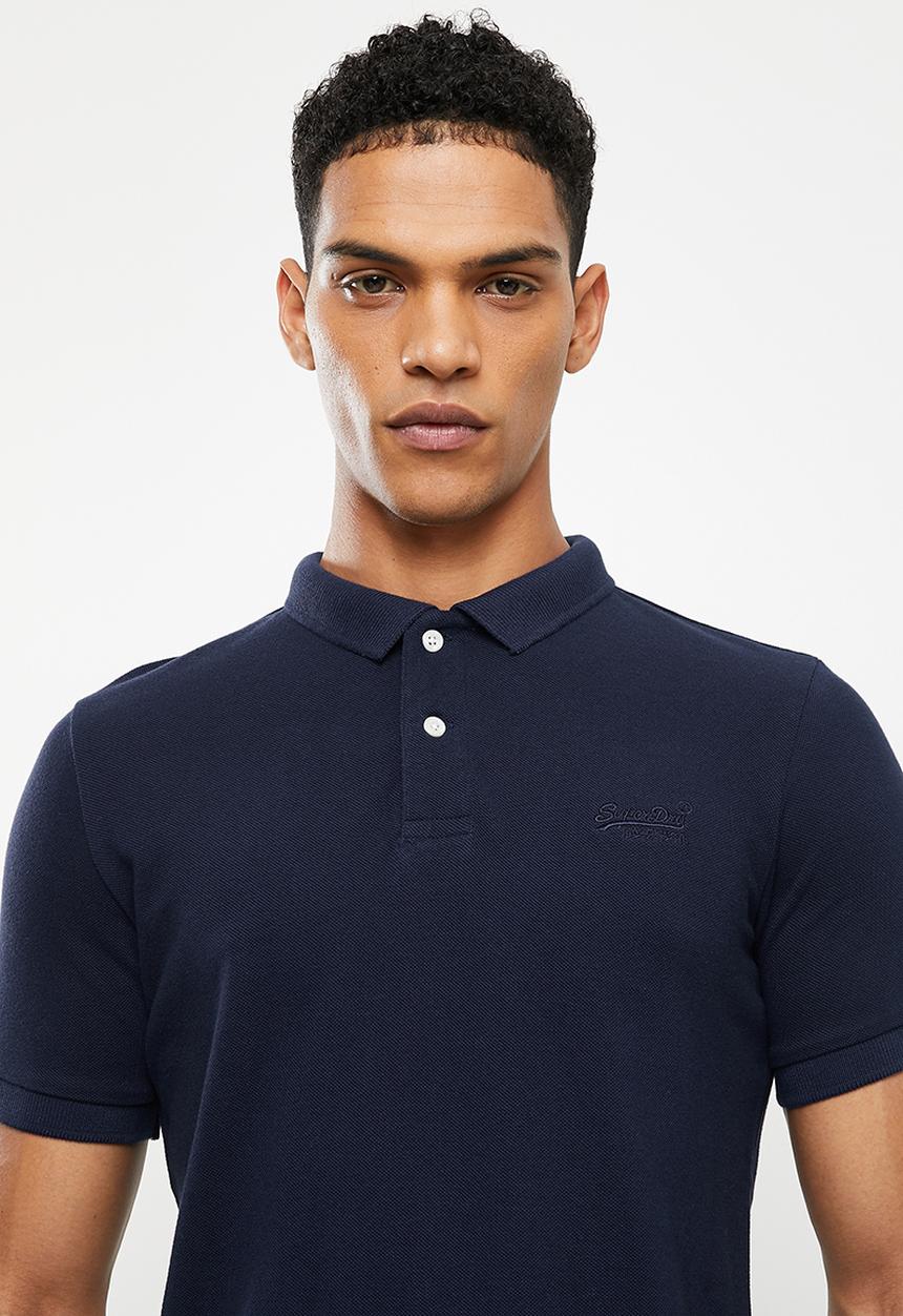 Superdry. - Classic pique short sleeve polo - rich navy