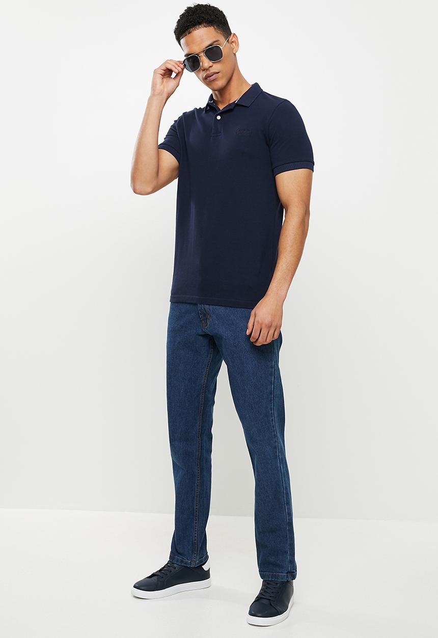Superdry. - Classic pique short sleeve polo - rich navy