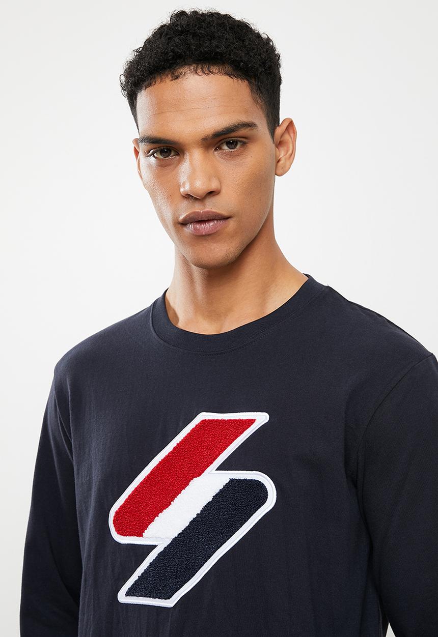 Superdry. - Superdry code logo che long sleeve top - deep navy