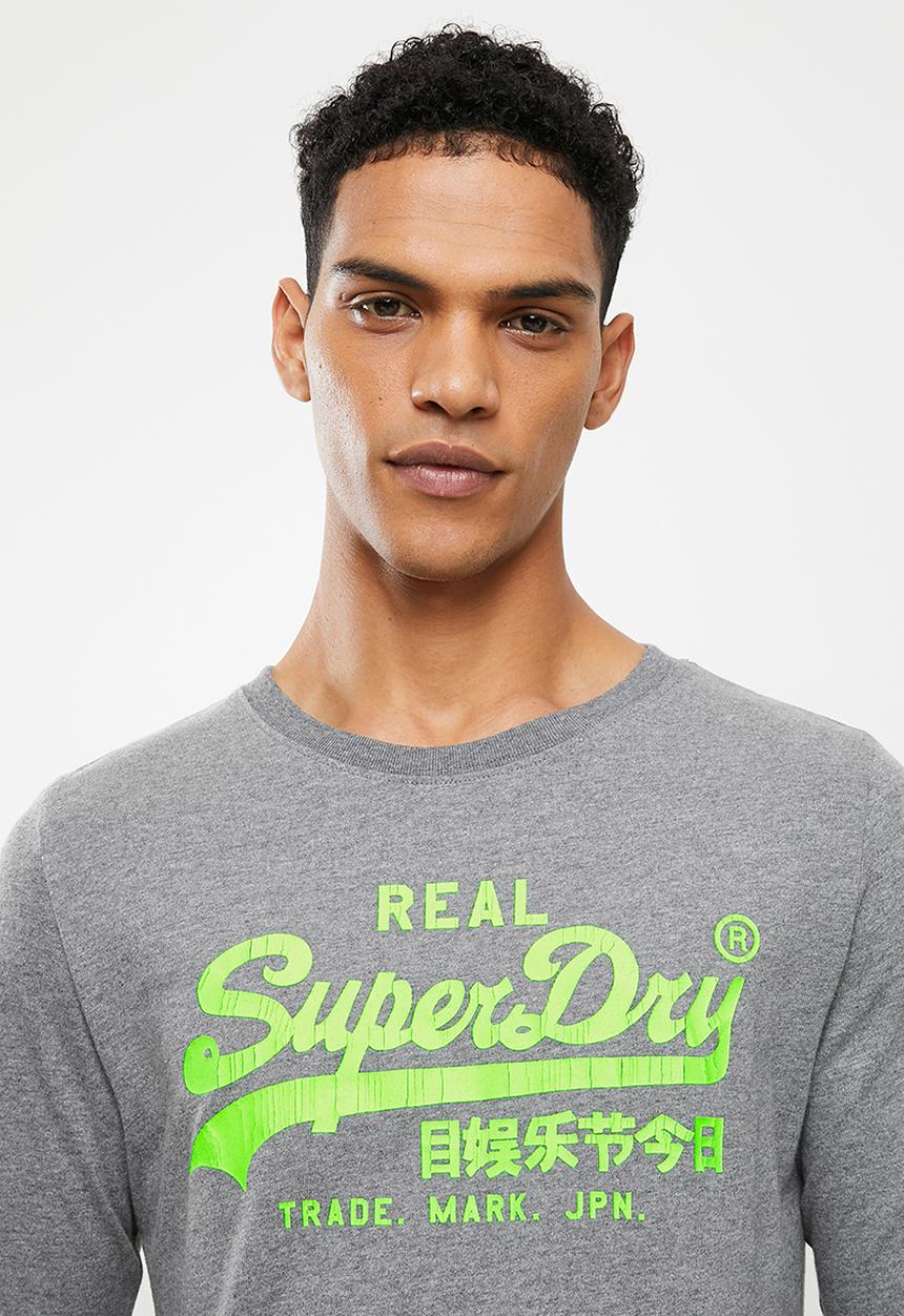 Superdry. - Vl ac long sleeve top - grey