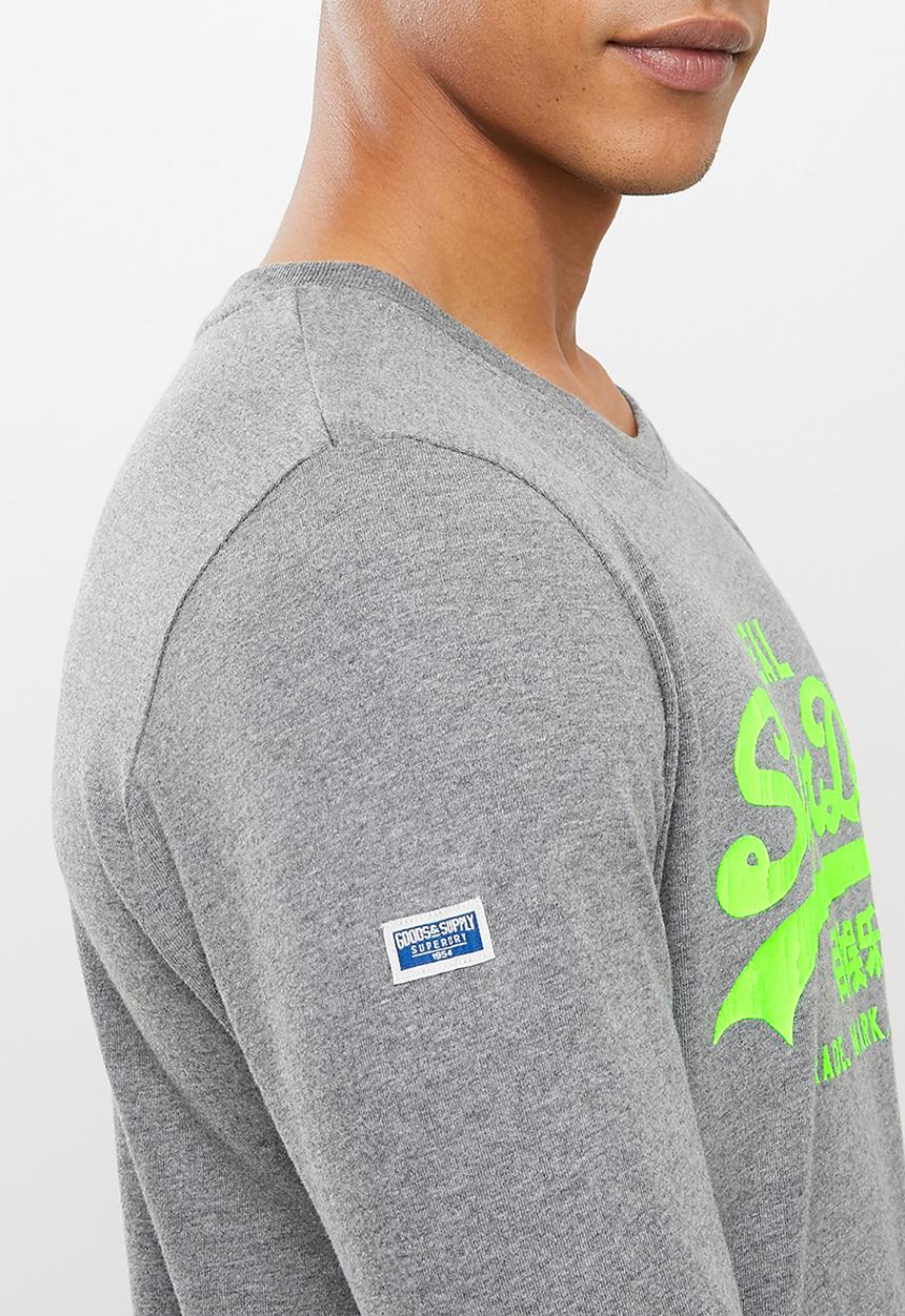 Superdry. - Vl ac long sleeve top - grey