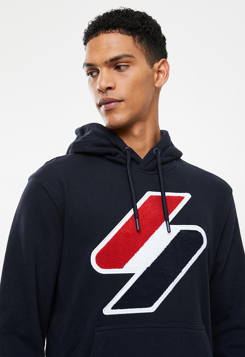 Superdry. - Superdry code logo che hood - deep navy