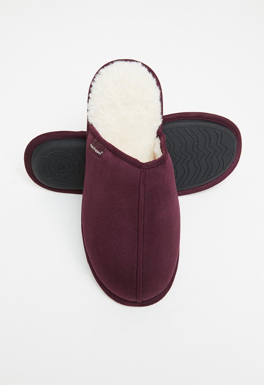 Hush Puppies - Martin microfibre slipper - burgundy