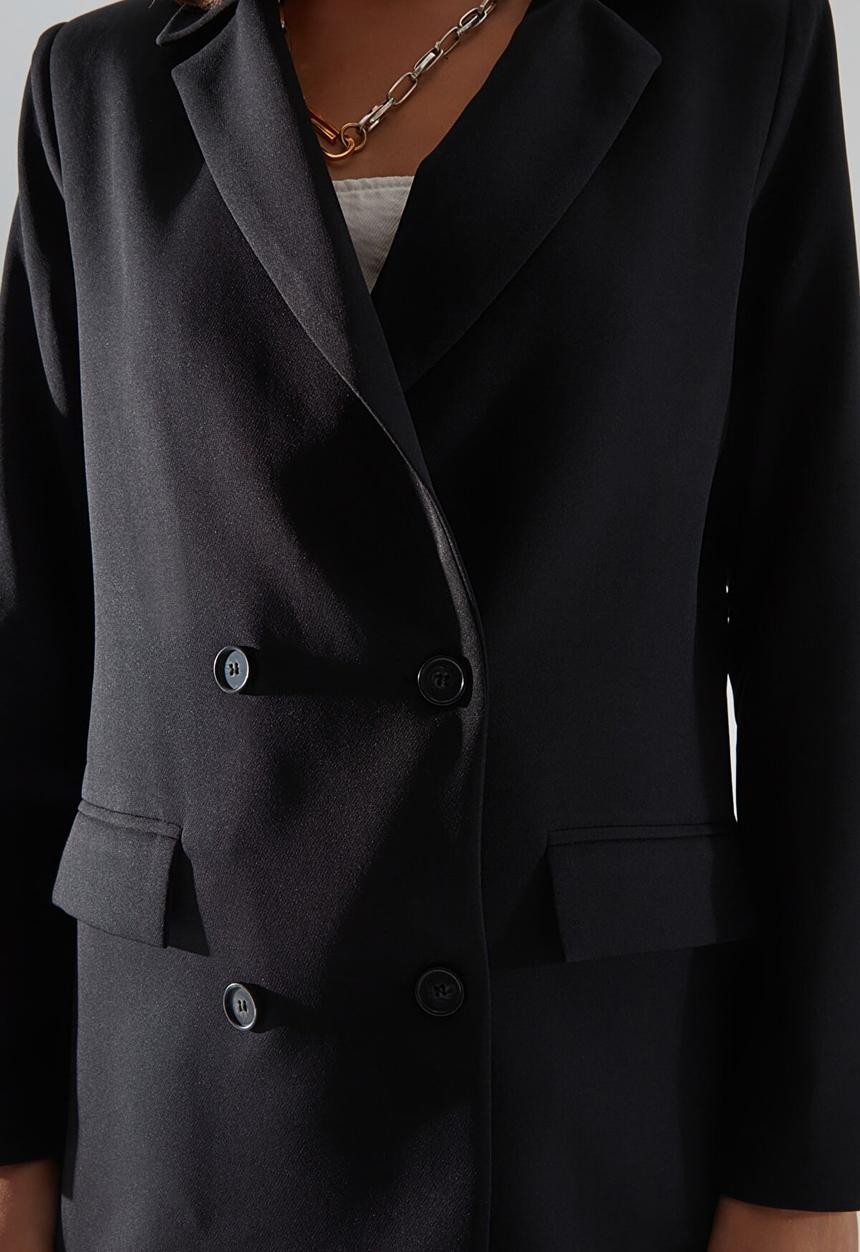 Trendyol - Button detailed blazer jacket - anthracite